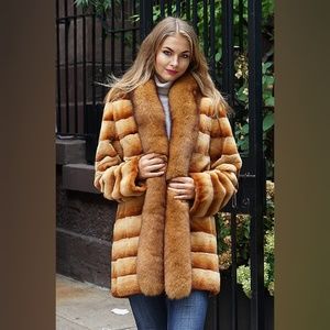 SALE Whiskey Sheared Mink Stroller Fox Reversible